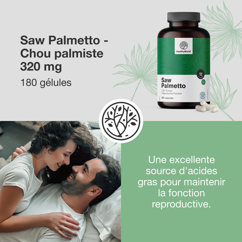 Saw Palmetto Palmier nain 320 mg 180 gélules FutuNatura fr