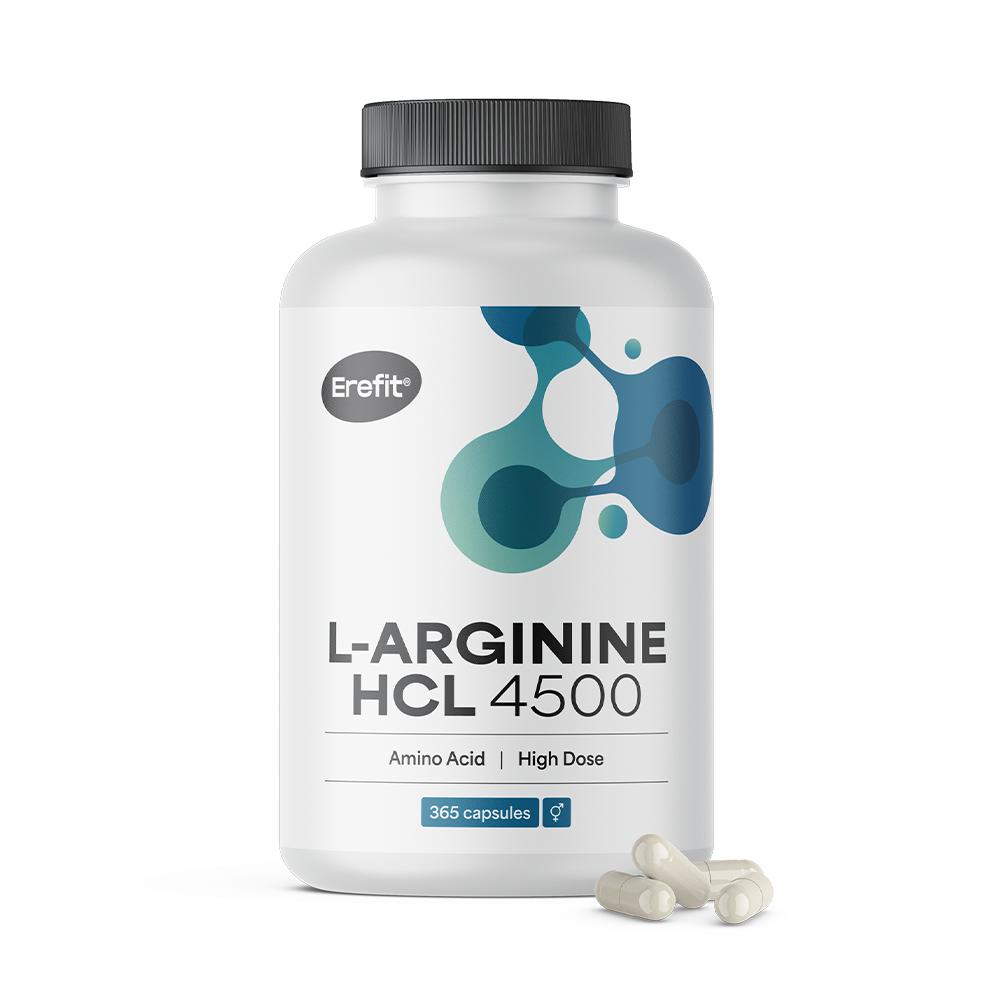 L-arginin HCL 4500 mg dans des capsules.