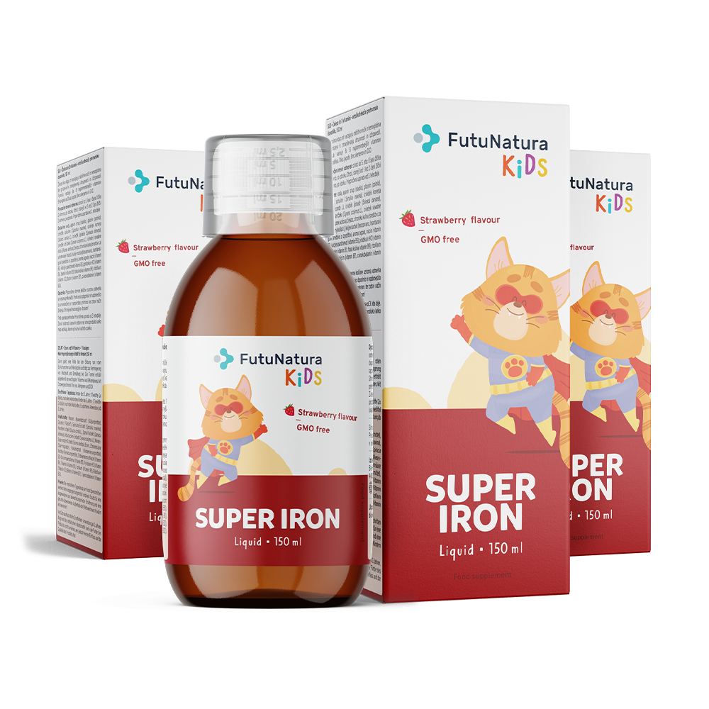 Super Iron:  Fer + vitamines B – Complément alimentaire liquide pour enfants