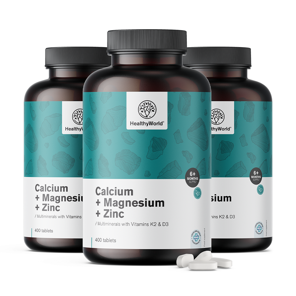 Calcium + magnésium + zinc en comprimés