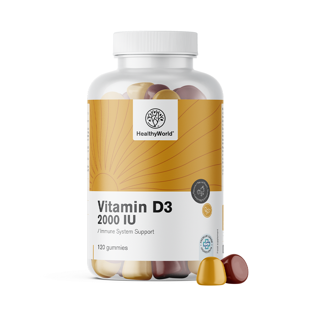 Vitamine D3 2000 u.i. sous forme de gummies.