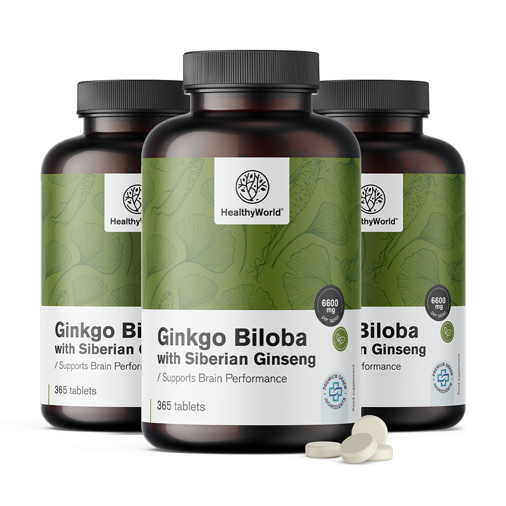 Ginko biloba s sibirskim ginsengom v tabletah