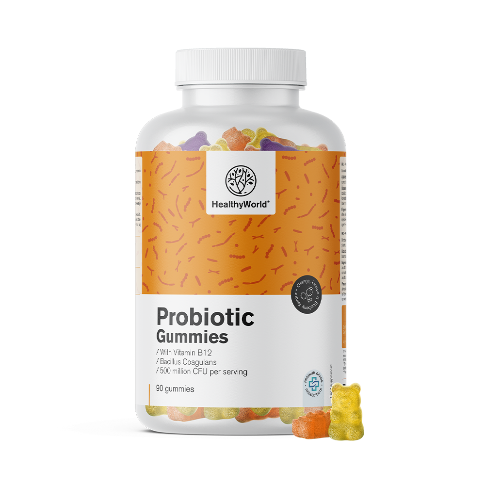 Probiotiques - gummies avec des cultures microbiologiques.