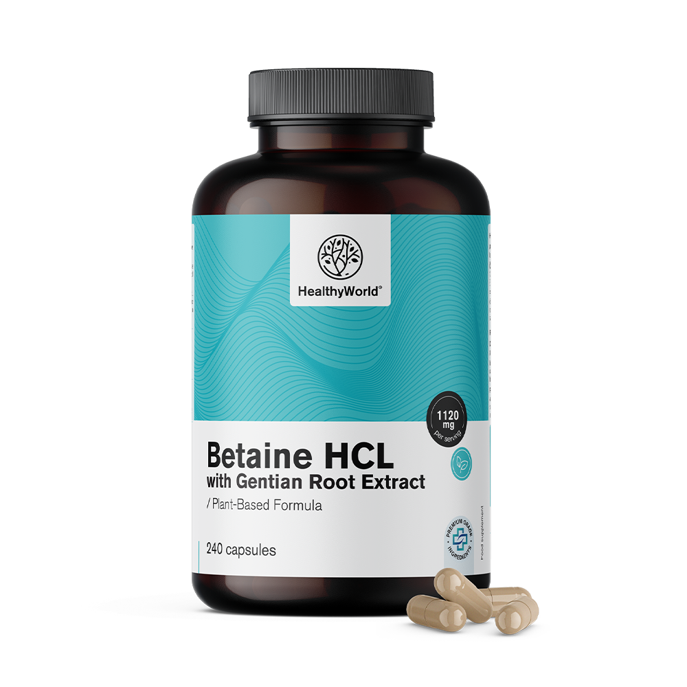 Betaine HCL 1120 mg avec gentiane.