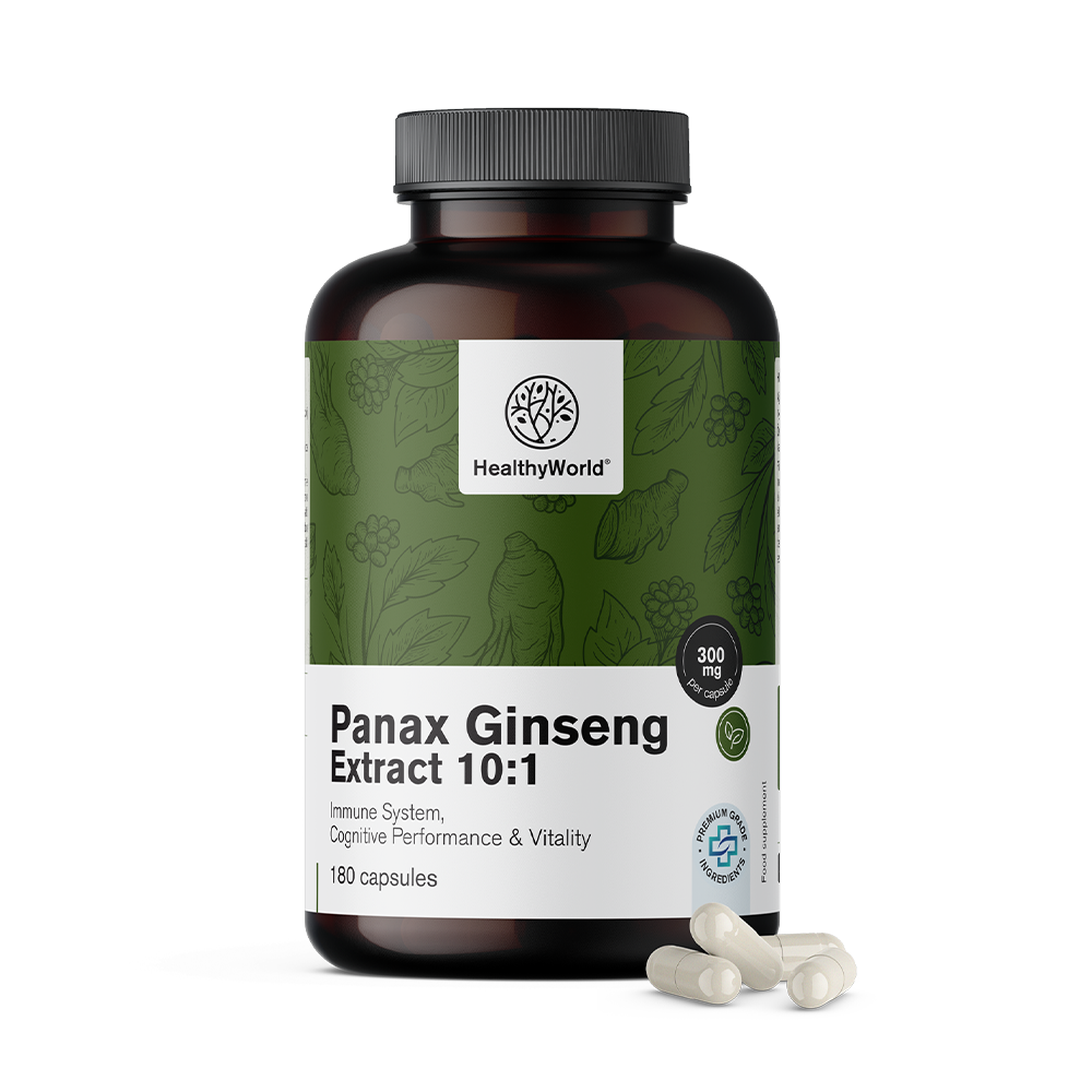 Panax Ginseng 300 mg - extrait de ginseng 10:1 en gélules.