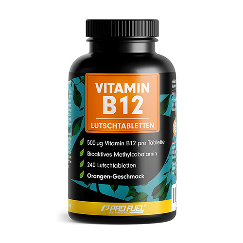 Vitamine B12 sous forme de pastilles - orange.