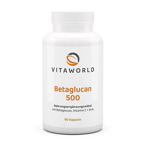 Bêta-glucane 500 mg avec de la vitamine C et du zinc.