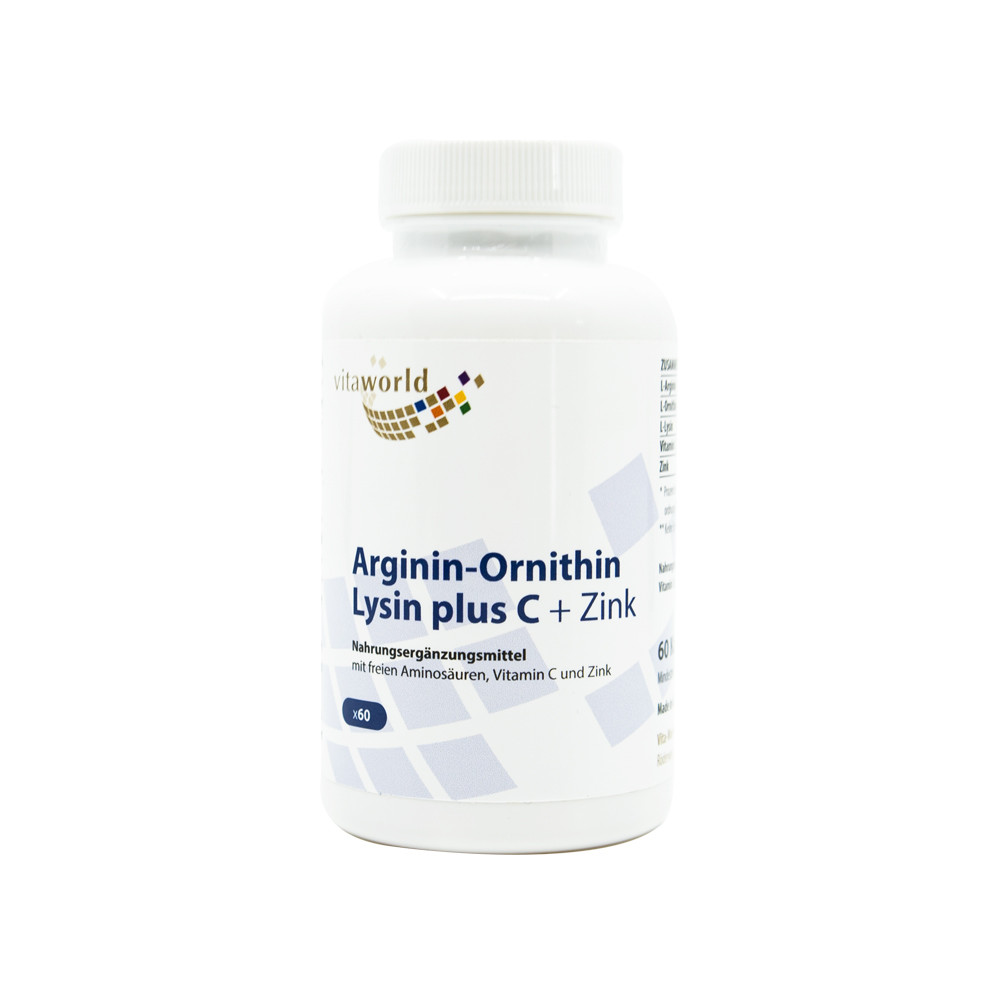 Arginine + ornithine + lysine avec vitamine C et zinc